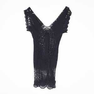 Beauty and the Beach Black Crochet Swimsuit Cover